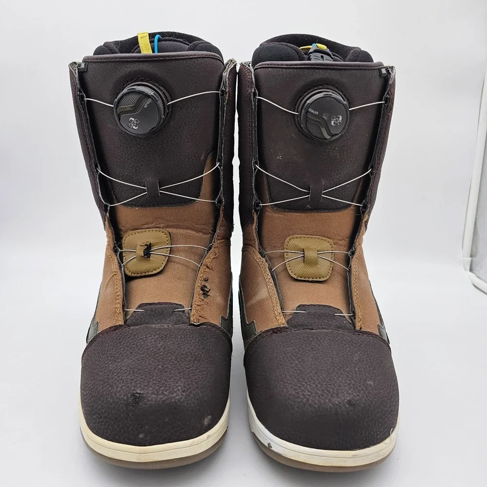 Vans Encore Snow Boots Mens 11 Brown BOA Coiler Flex Liner Snowboarding Winter